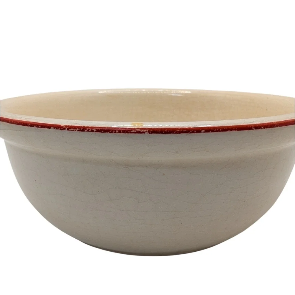 Antique Putting The Motor Car Right Childs Porcelain Bowl Red Trim Cereal Soup